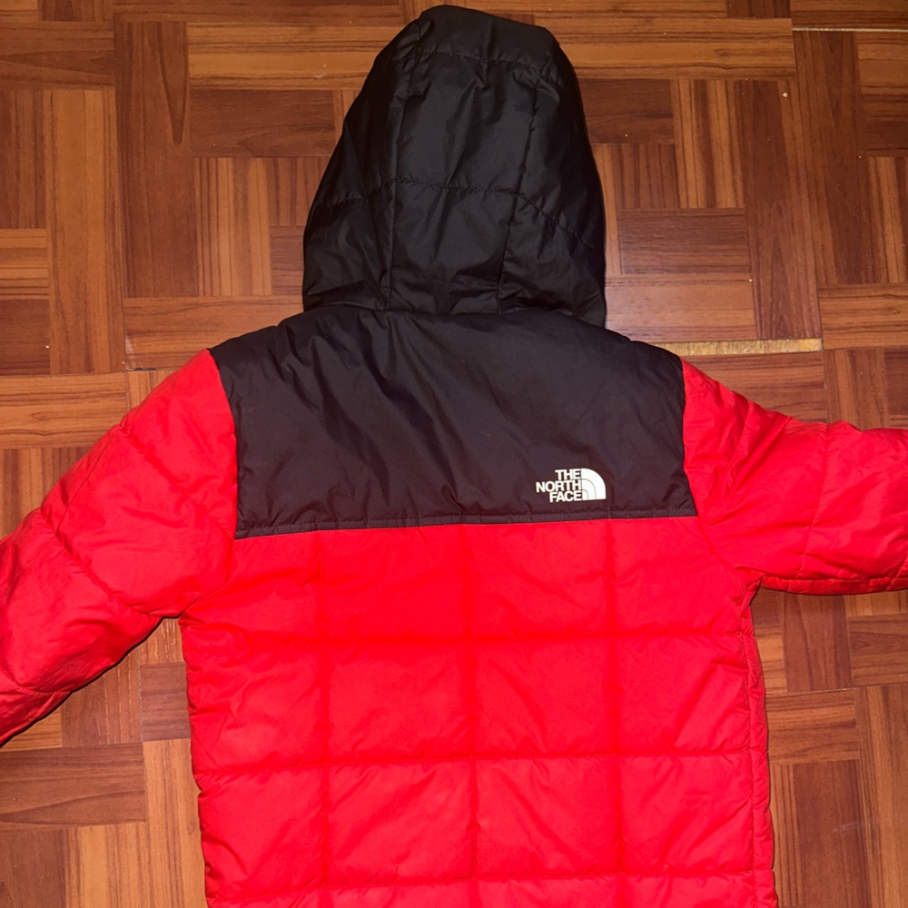 The North Face Red and Black Quilted Puffer Jacket